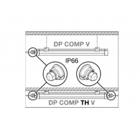 LEDVANCE DAMP PROOF COMPACT THROUGHWIRING GEN 2 Multi-Lumen 1200 mm 33 W 3960 lm 21 W 2600 lm 6500 K Kaltweiß 120° 230 V IP66